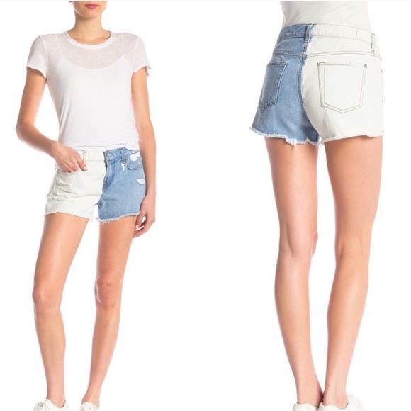 7 for all mankind two tone denim shorts - Picture 3 of 8